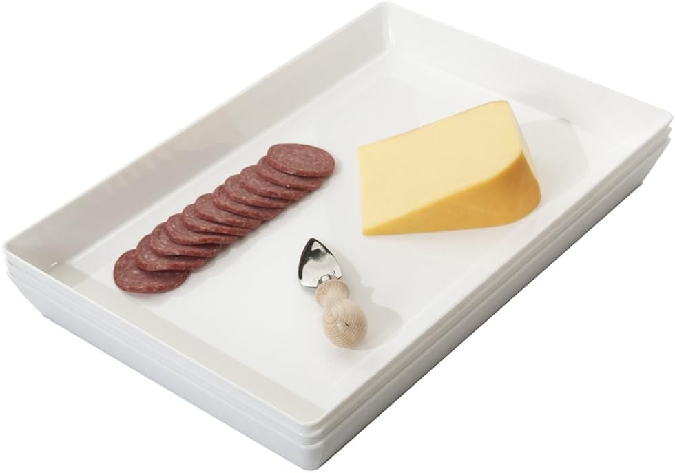 | Avant 15" x 10" Plastic Serving Tray | set of 3 White: Serving Trays
