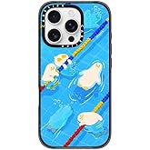 CASETiFY Impact Case for iPhone 16 Pro [Slim / 8.2 ft. 4X Military Grade Drop Protection/Wireless Charging Compatible] - Pool time - Clear Black