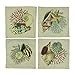 CJESLNA 4 Pack Ocean Theme Squre Cotton Linen Throw Pillow Cushion Cover Case Conch Shell 17
