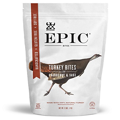 Epic Jerky Bites, 100% Natural, Turkey, Cranberry, Sage, 2.5 ounce, 4 Count