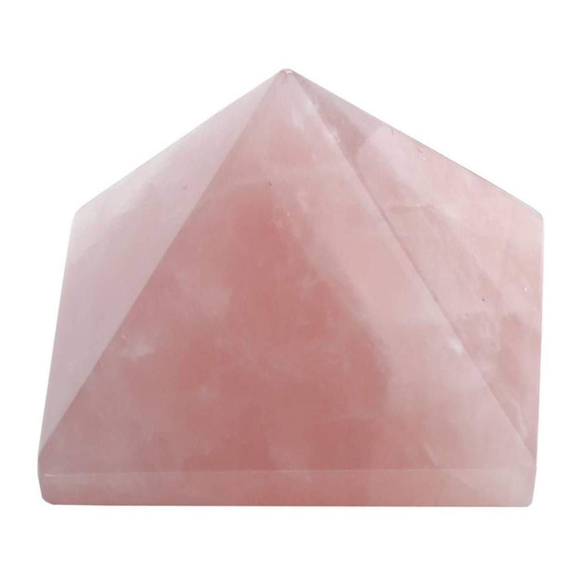 Purpledip Rose Quartz Gem Stone Pyramid: Hand Polished Natural Healing Rock For Positive Energy (10902)