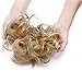 Haironline Scrunchie Bun Up Do Hair Piece Hair Ribbon Ponytail Extensions Wavy Curly Ash Blonde Mix Bleach Blonde, 55 Gram