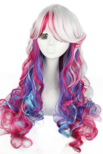 Lemail Colorful HATSUNE MIKU long straight Costumes women Cosplay Full hair wigs