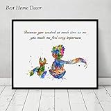 The Little Prince with Fox Inspired Quote Watercolor Art Print Le Petit Prince Wall Decor Art Nursery Wall Hanging Nursery Decor No Framed AP086