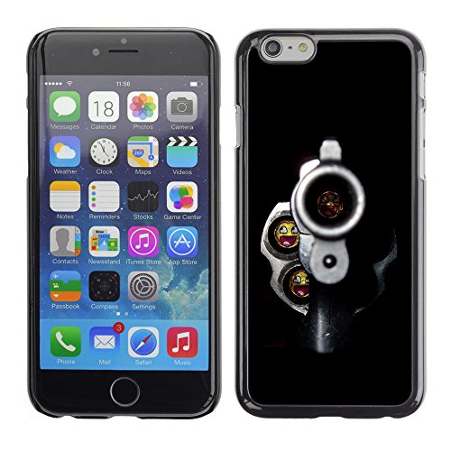 AMAZING-BASE Smartphone Funny Back Image Picture Case Cover Protection Black Edge for Apple Iphone 6 – Smiling Bullets Gun