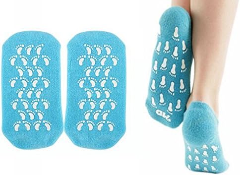 FOCUSAIRY Moisturizing Socks, Spa Gel Socks for Softening Cracked Skin, Moisturizing Foot, Care Dry Heel Valentine Gift (Blue)