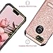BENTOBEN Google Pixel 3 Case, Kickstand Design Slim 2 in 1 Heavy Duty Shockproof Hybrid Soft TPU Bumper Hard PC Cover with Bling Sparkly Glitter PU Faux Leather Protective Phone Cover, Rose Gold