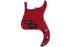 GENERIC Shengsui Pre-wired Bass Pick Guard Loaded P Bass Pickguard for Fender Precison P Bass Part Red Pearl