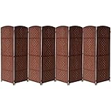 Sorbus Room Divider Privacy Screen, Foldable Panel Partition Wall Divider, Room Dividers and Folding Privacy Screens, Diamond Double-Weaved (8 Panel, Espresso Rust)