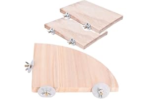 CoscosX Parrot Cage Perch,Wooden Platform Stand,Cage Perches,Tree Springboard,Corner Shelf Laddered,Hanging Swing,Natural Wood Branches for Parakeets Bird Chinchilla Hamster Guinea Squirrel Hedgehog