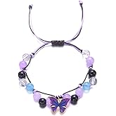 Fuqimanman2020 Butterfly Woven String Bracelet Cute Butterfly Crystal Bead Adjustable Bracelet for Women BBF Braided Charm Bracelet Jewelry
