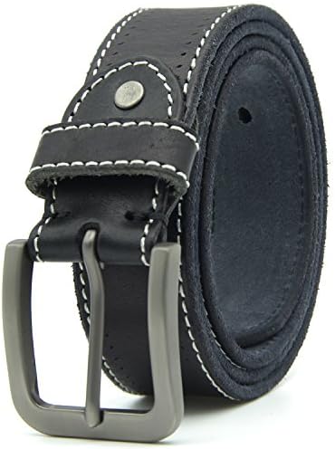 Belts for Men - Super Soft Top Grain Leather Belt With Zinc Alloy Prong Buckle,1.5" Wide(Brown&amp;Black)