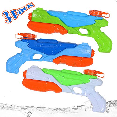 ThinkMax 3 Pack Water Guns, Super Soaker Water Blaster Squirt Guns, Party Favor Toy for Kids and Adults