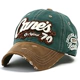 ililily Distressed Vintage Cotton embroidered Baseball Cap Snapback Trucker Hat