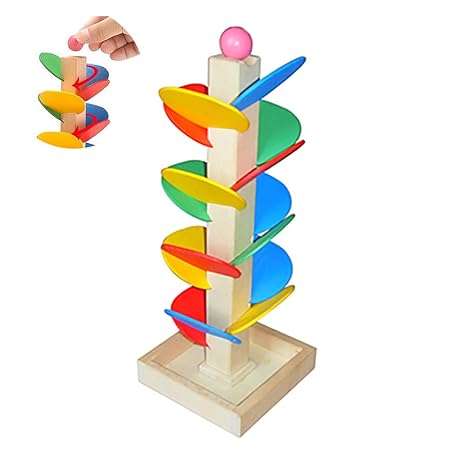 1 Packung Bunte hölzerne Spirale Ball Puzzle Spiel Baum Blatt Turm Bauen Spielzeug Kinder Frühe Lernspielzeug Kreative Holz B