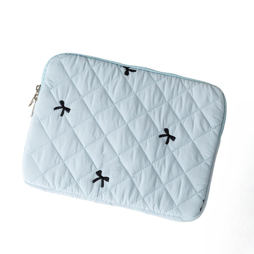 Photo 1 of Attria Cute Bow Graphic Carrying Laptop Bag Y2K Preppy Laptop Sleeve Case Bag Kawaii Pad Computer Protect Case Pouch (11 inch,Blue)