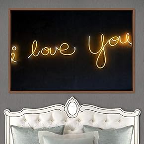 signwin Framed Canvas Wall Art Illuminated Words 3D...