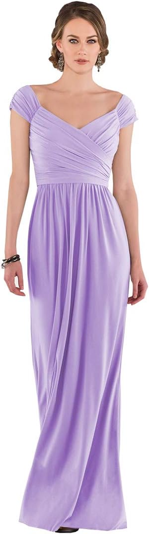 Yilisclothing Women's Off The Shoulder Chiffon Bridesmaid Dress Ruffled Sleeves A-line Long Formal Evening Gowns