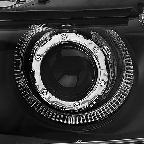 HEADLIGHTSDEPOT Black Housing Halogen Headlight Compatible with BMW 525i 528i 530i 540i M5 Includes Left Driver and Right Passenger Side Headlamps