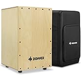 Donner Full Size Cajon Drum DCD-1 Wooden Drum Box Birchwood Percussion Internal Metal Strings with Bag