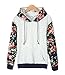 Bluetime Womens Fall Winter Long Sleeve Floral Print Pullover Hoodie Sweatshirt