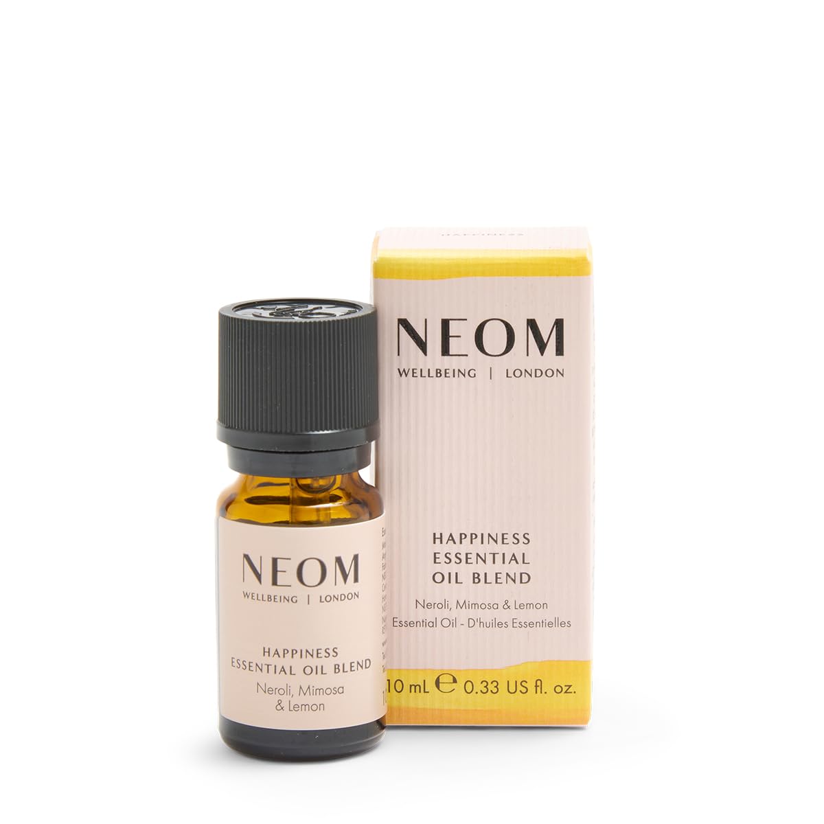 NEOM - Happiness Essential Oil Blend, 10ml | Neroli, Mimosa & Lemon | Scent to Make You Happy Range