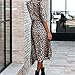 Women’s Middle Sleeve O-Neck Long Dress,Ladies High Waist Leopard Print Ruffle Hem Casual Loose Beach Dressesthumb 2