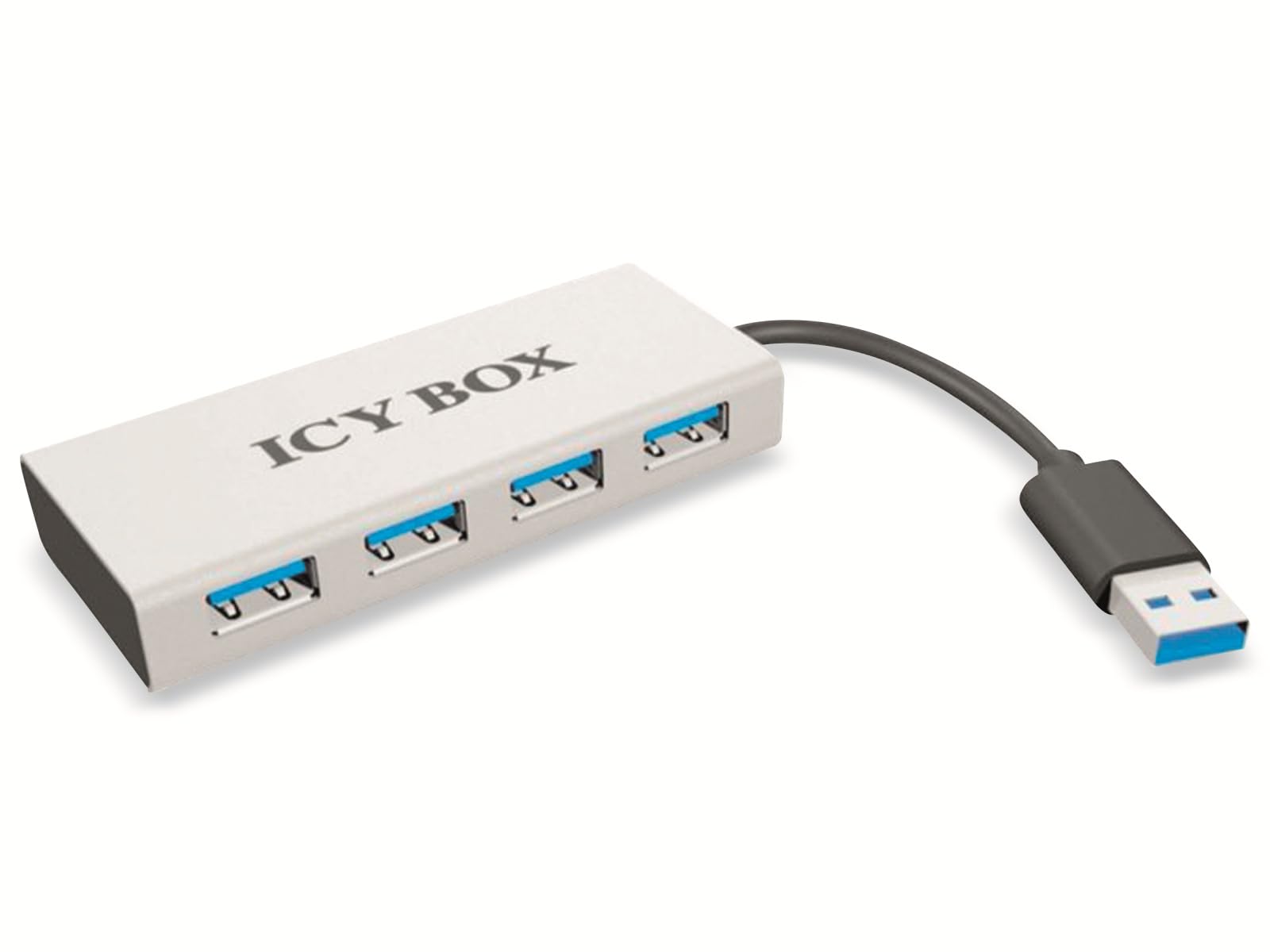 Icybox IB-AC6104 Aluminuium 4 Port USB 3.0 Hub with Integrated Cable