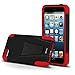 Vakoo BX-HQ1J-EO7L02 iPhone 5S/5 Case Shield Series Dual Layer Defender Shockproof Drop Proof High Impact Hybrid Armor Silicone Rugged Case for Apple iPhone SE 5 5s with Kickstand – Red/Black