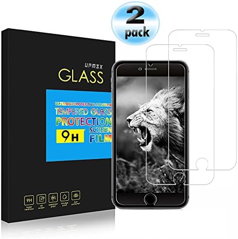iPhone 7 Plus 6s Plus 6 Plus Screen Protector, UPMSX Tempered Glass Screen Protector, Super Strong 9H Hardness, Bubble Free, 3D Touch Compatible, Oil and Scratch Coating, Crystal Clear [2 Pack]