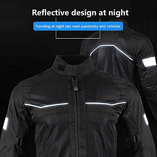 Heren motorjas reflecterende motorjas CE gepantserd - Afbeelding 7