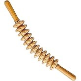 Curved Wood Therapy Massage Roller Tools - Manual Massage Roller Stick for Body Sculpting, Lymphatic Drainage, Cellulite & Stomach Rolling