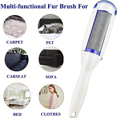 MOSHAY Pet Hair Remover Brush - Fur & Lint Removal Brush with Self-Cleaning Base - Dog & Cat Hair Remover for Furniture, Couch, Carpet, Bed, Car Seat, Clothing -Animal Fur&Dust Removal Tool