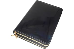 MEZERDOO 216 Slots Stamping Plate Holder Case Rainbow Laser Design Nail Stamping Plate Organizer Round Square Rectangular Nail Art Stamp Template Organizer 1pcs Empty Nail Art Plate Case Bag (black -216 Slots)