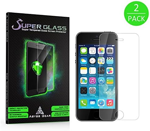 (2 Pack) iPhone SE Tempered Glass Screen Protector for Apple iPhone SE, iPhone 5S, iPhone 5C, and iPhone 5 - Strongest Glass Cover - Double Strength