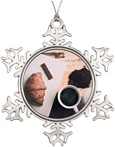 Pracy Xmas Trees Decorated Food Themed A Crossiant A Strip Of Chocolate Su Food Ideas For Christmas Tree Decorations
