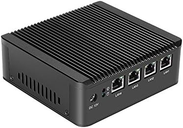 XCY Mini PC Four Lan Ports Intel Celeron J1900 Fanless Thick Case Support Windows10/Linux/Ubuntu System,With WI-FI,4G RAM and 64G SSD