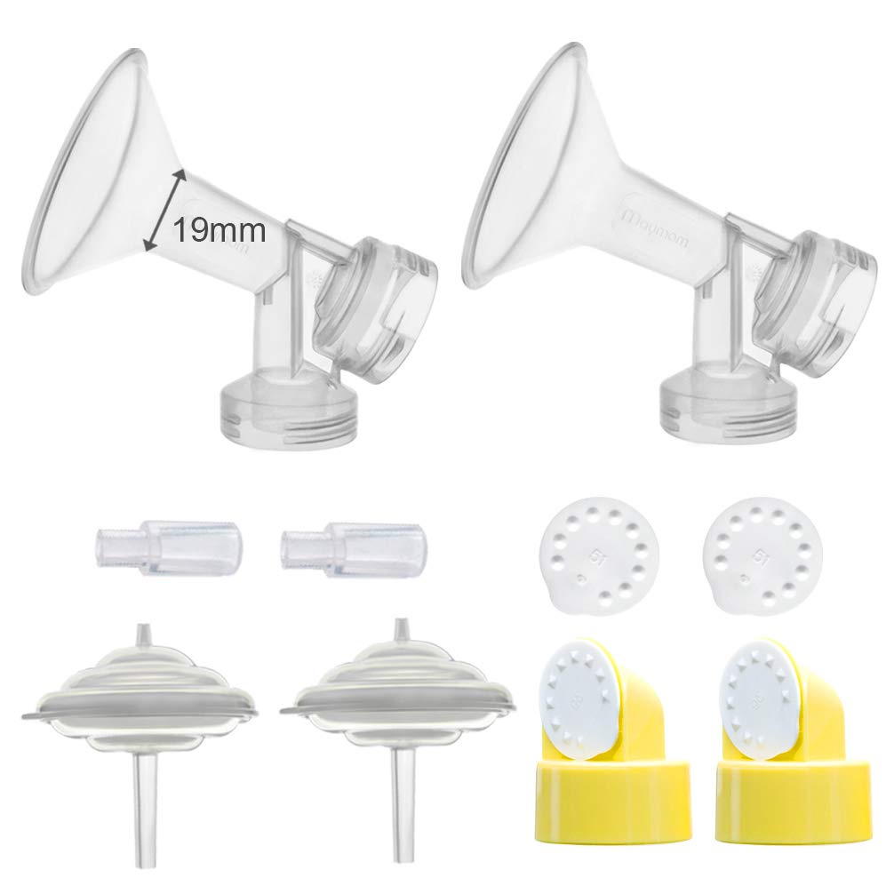 Maymom Breast Shield Set and Accessories for Medela Freestyle Breast Pump (19 mm)