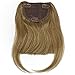 SinoArt Human Hair Front Clip-in Hair Bangs Full Fringe Short Straight Brazilian Virgin Human Hair Hairpieces Extensions for Women 6-8inch (#8 Light Brown)