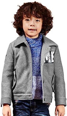 NABER Kids Boys' Fashion Button-Down Jacket Wool Woolen Coats 4-13 Y