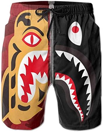 Bape White Mens Beach Shorts with Pockets Quick Dry