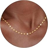 Carffordo 925 Sterling Silver Chain Necklace Link Chain Necklace for Women Simple Dainty 16K Gold Plated Necklace for Women Minimalist Waterproof Silver Necklace Trendy Jewelry Gifts