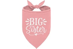 ZPPRJF Big Sister Dog Bandana, Dog Bandana, Pink Pet Dog Scarf Accessories, Pet Dog Triangle Scarf, Dog Bandana for Small Medium Dogs, Baby Announcement Dog Bandana, Dog Bandana Pet Scarf (M)