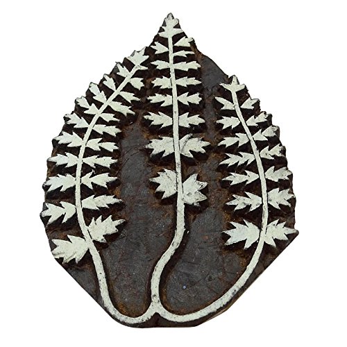 Wooden Block Decorative Tree Carved Textile Stamp Collectible Blocks - Thumbnail 3