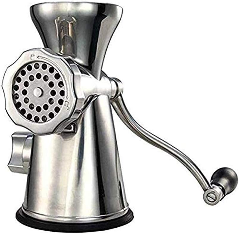 SHUUY Meat Mincer Machine Manual Kitchen Grinder Filler Stuffer，Garlic Pepper Grinding Machine Heavy Duty Food Processing Machine with Double-flour Blades