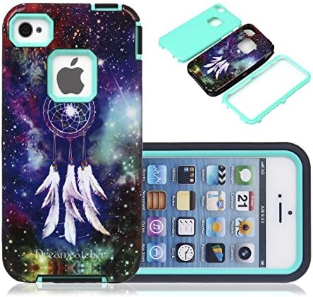 5s Case, iphone 5s 5 Case, CexCob Galaxy Dream Catcher [Shockproof] 3 in 1 Hybrid Silicone TPU &amp; Plastic Rugged [Heavy Duty Combo] High Impact Durable Back Cover Phone Case for Apple iphone 5s, Mint