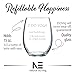 Funny Wine Glass for Adults with “I Do Yoga — Just Kidding… I Drink Wine in Yoga Pants” Saying - Classic, Stemless Wine Glass for Women