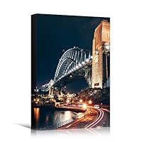 Canvas Wall Art Street Lights Cityscape Colorful Modern Multicolor Neon Photography Places - 12x18 inches