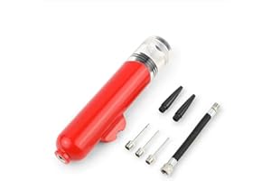 YAMHOHO Ball Pump with Needle, Portable Mini Hand Air Pump for Basketball, Football, Volleyball, Yoga Ball and Other Swimming Inflatable Equipment Rubber Hose for Air Pump with Inflatable Needle Tip (Red)