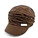 VANKER 1Pc Brown- Sweet Pleated Layers Brim Visor Cap Beret Beanie Hat for Girls